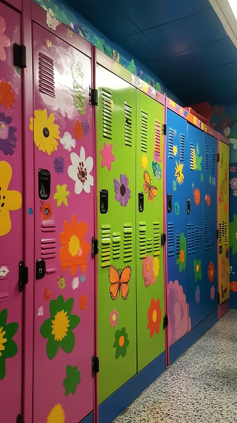 Vibrant Floral Locker Decor: A Playful Touch for Fun Spaces