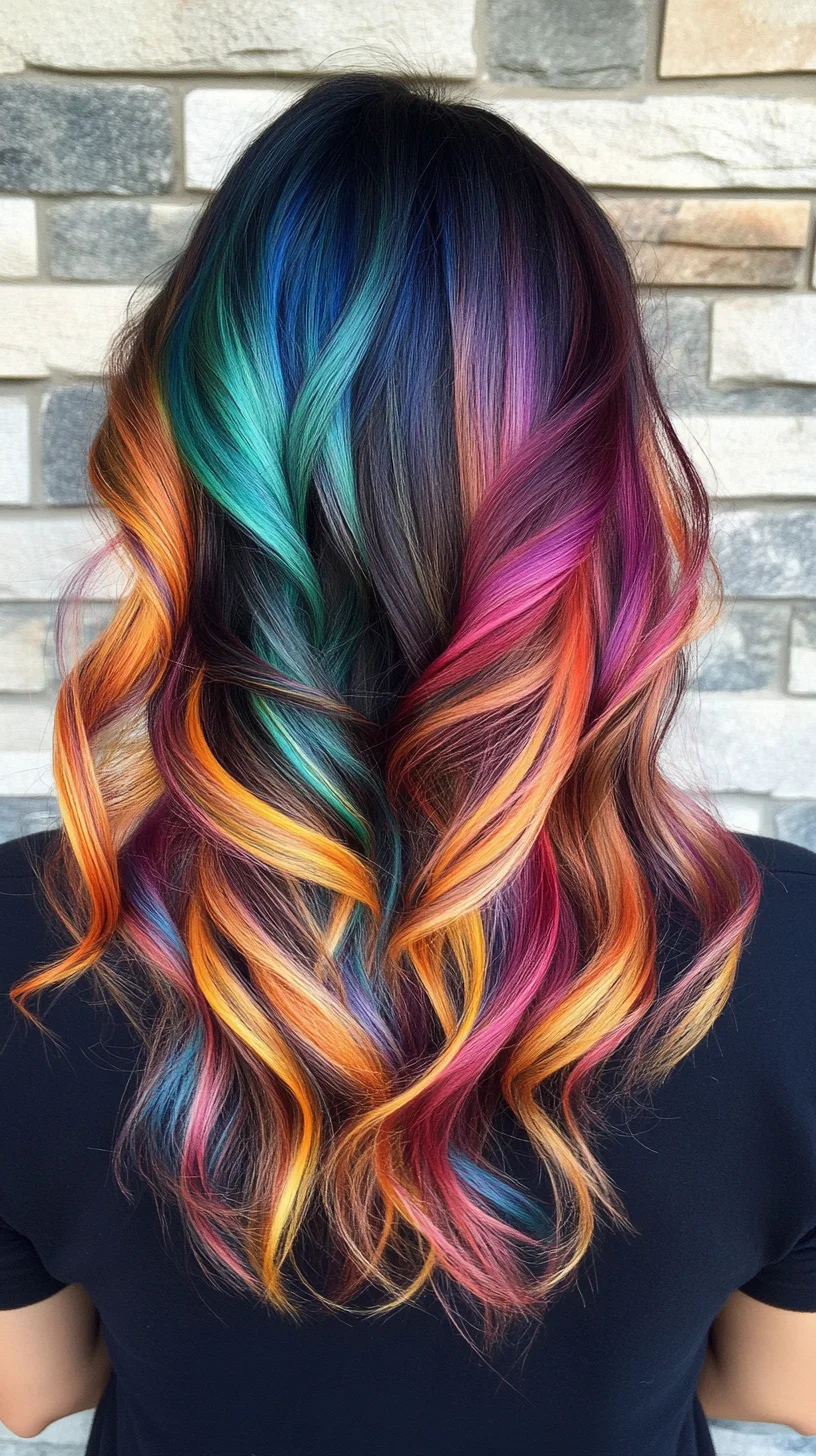 Vibrant Flow: Embrace the Rainbow with Lush, Multi-Toned Waves