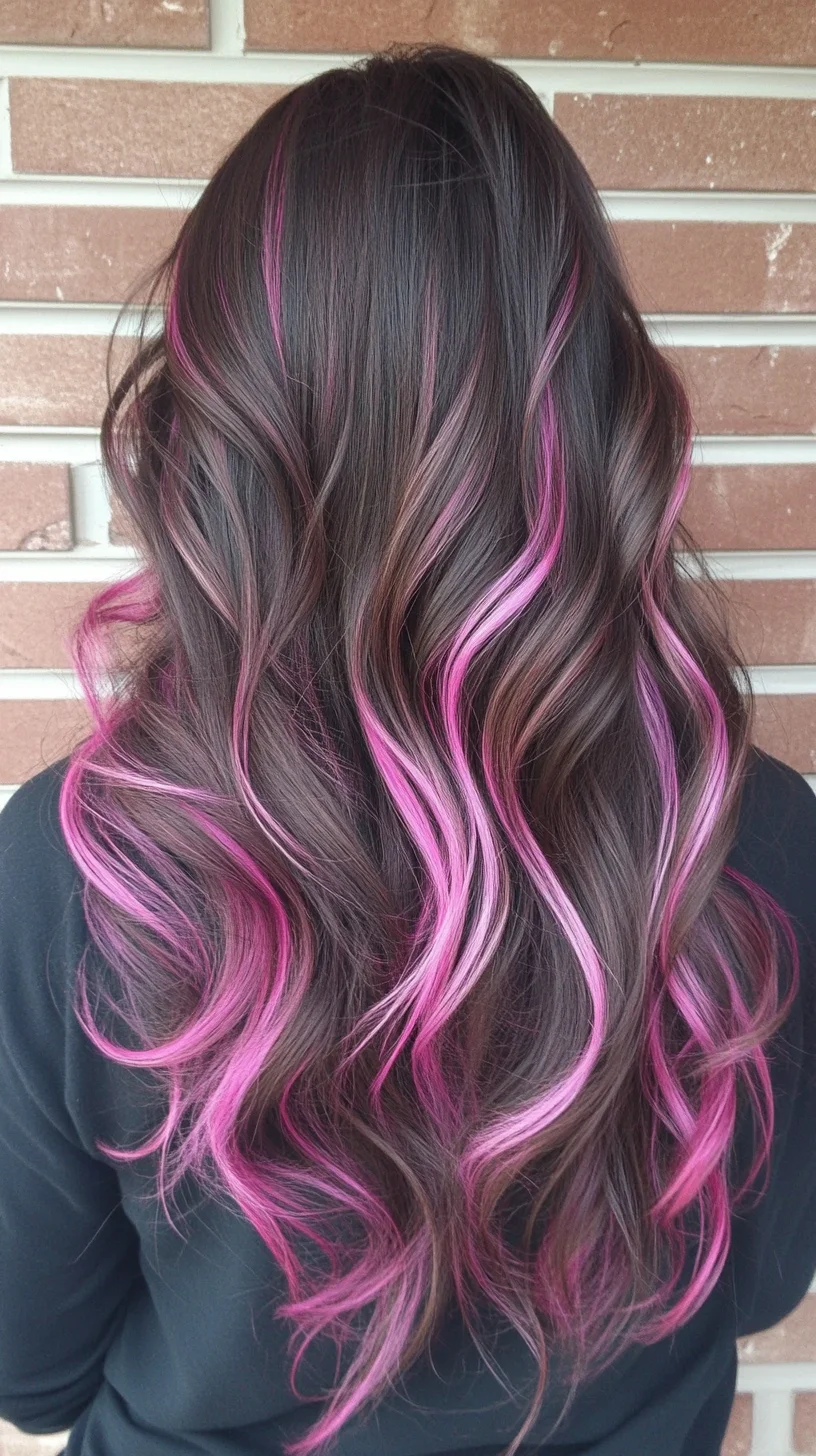 Vibrant Highlights: Elevate Your Look with Bold Pink-Infused Waves
