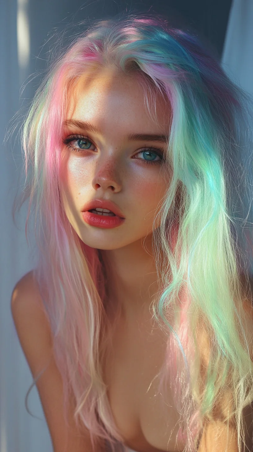 Vibrant Pastel Waves: A Colorful and Dreamy Hair Transformation