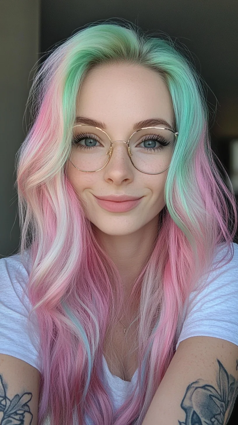 Vibrant Pastel Waves: Embrace a Whimsical Look with Soft Color Blends