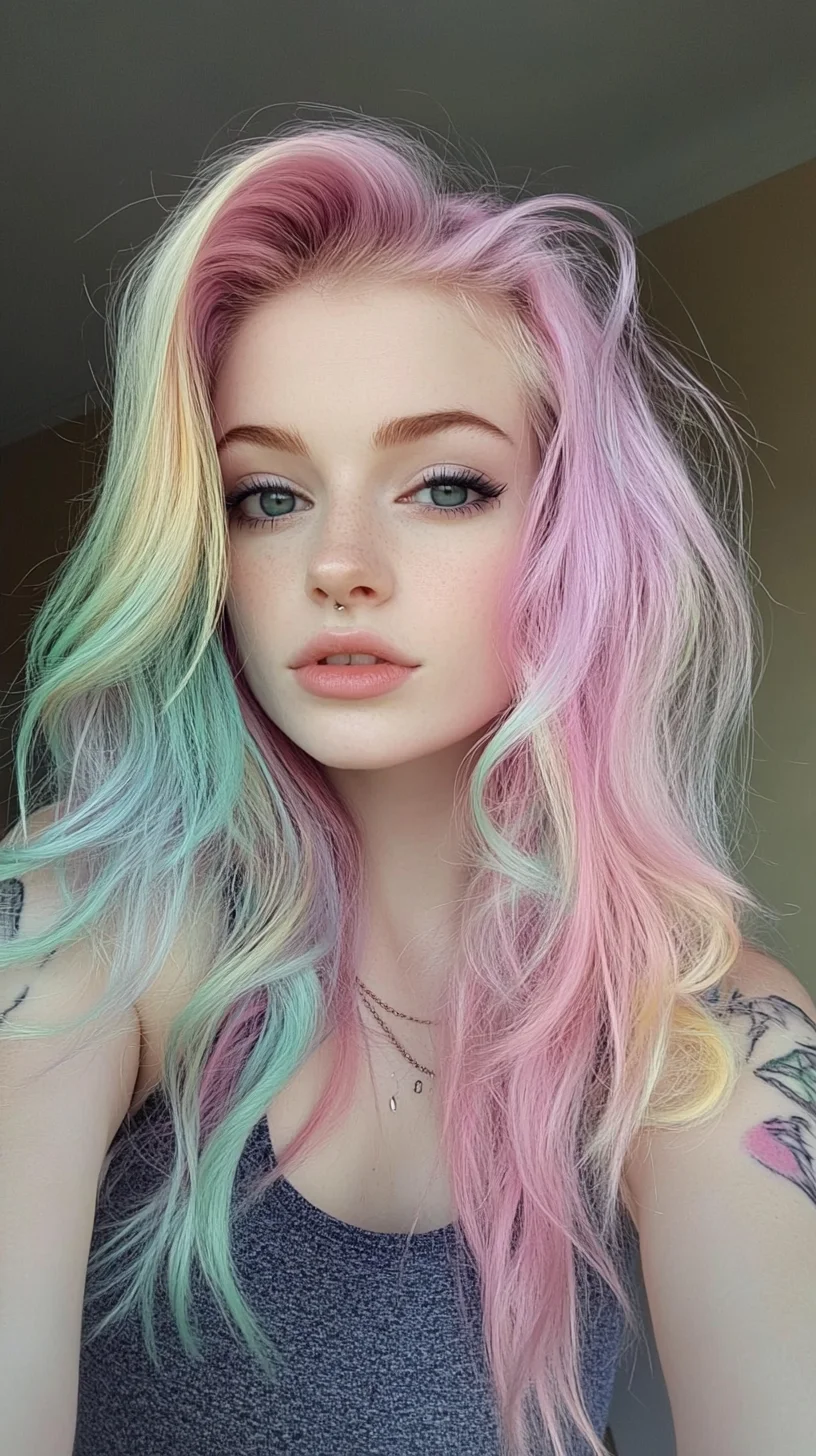 Vibrant Pastel Waves: Embrace Whimsical Elegance with Colorful Layers