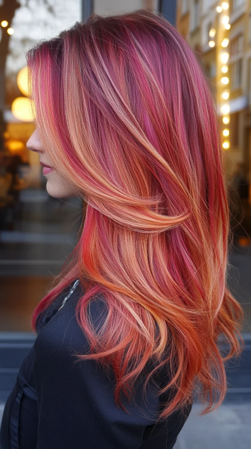 Vibrant Sunset Hues: A Bold Blend of Pink and Orange for Stunning Layers