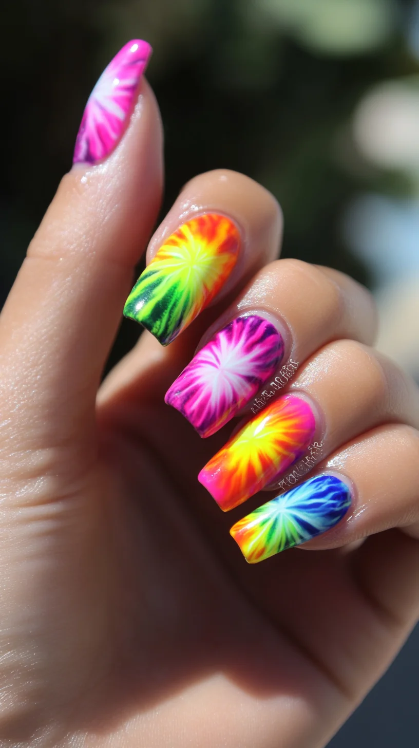 Vibrant Tie-Dye Nails: A Burst of Summer Colors to Brighten Your Look