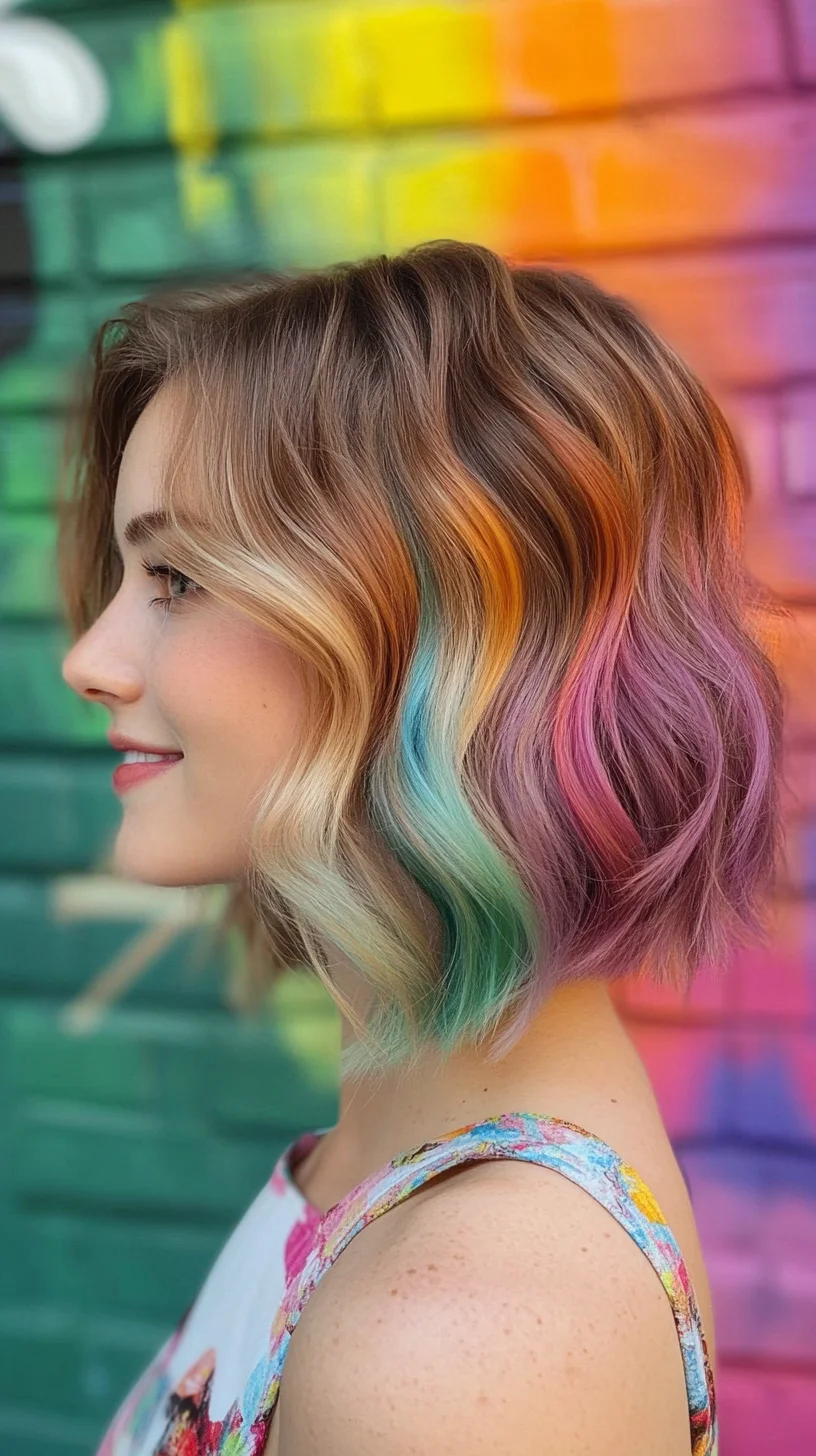 Vibrant Waves: Embrace Playful Colors with a Chic Bob