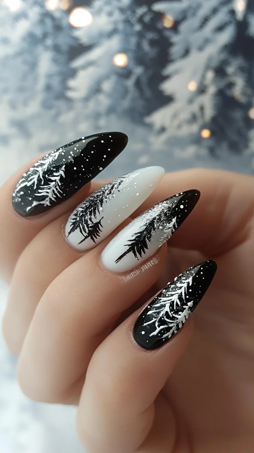 Winter Wonderland: Stunning Black and White Nail Art for the Festive Season